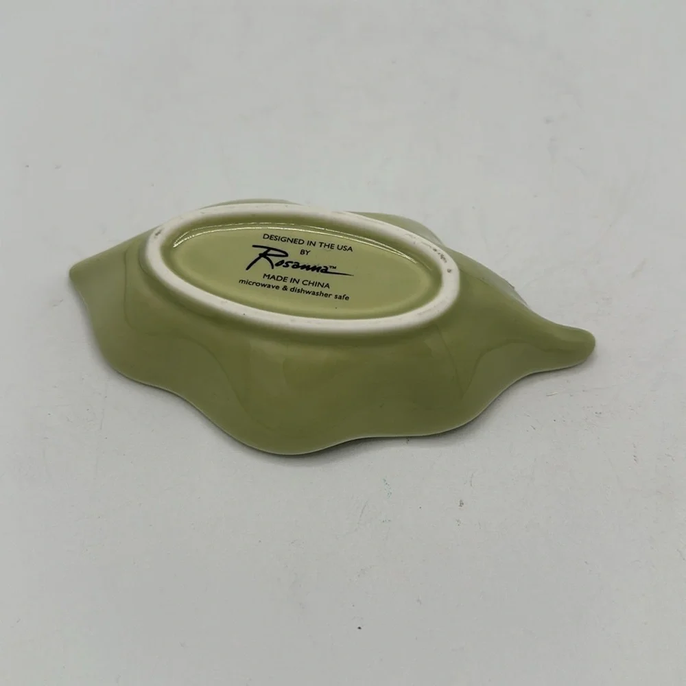 Ceramic green leaf trinket tray or small serving dish